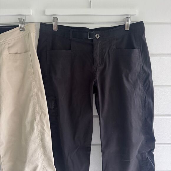 Prana Lot of 2 Women's Cargo Style Pants Black & Tan Size Medium Short - Picture 5 of 15